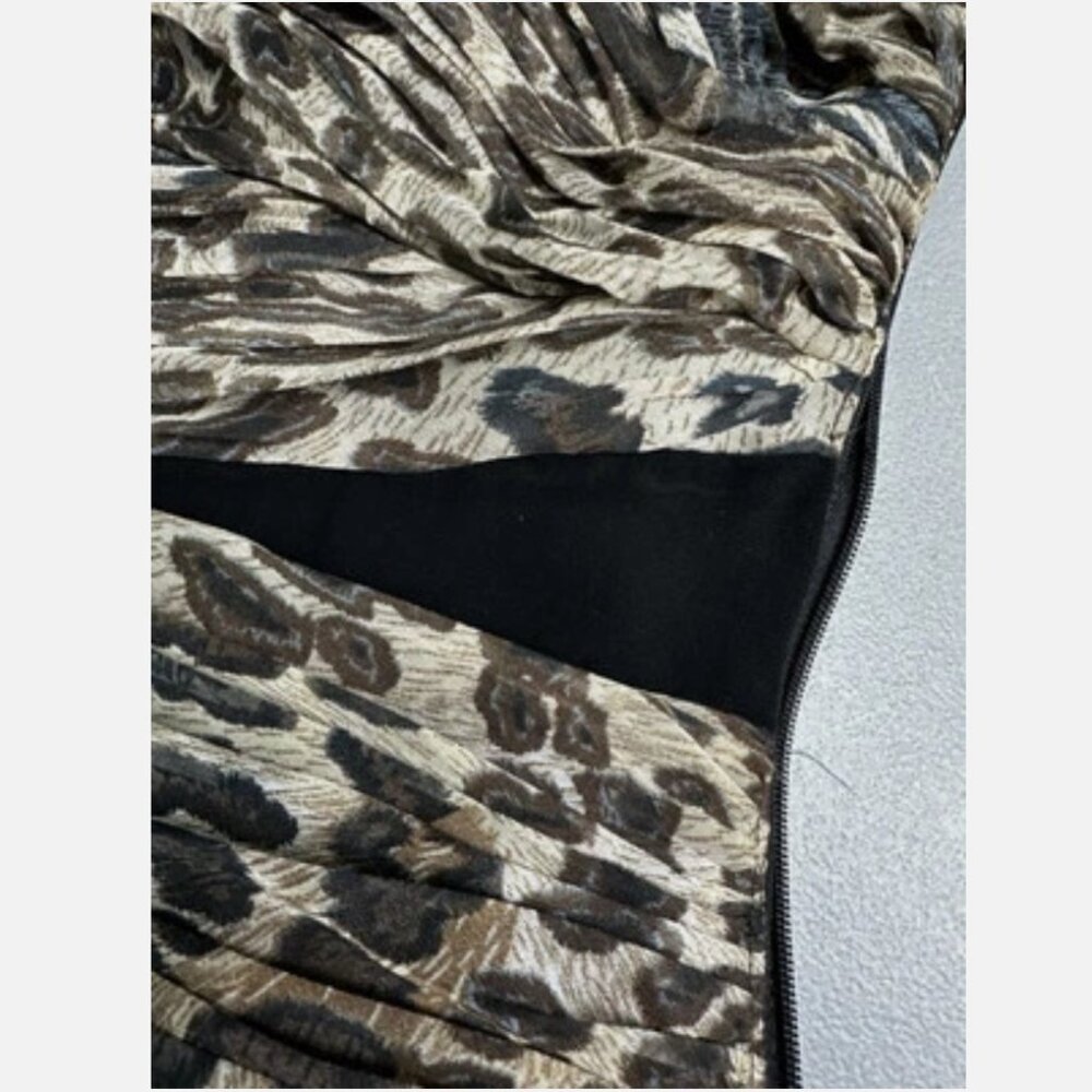 Cache Leopard Print One Shoulder Party Dress Mesh… - image 8